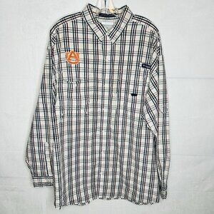 Columbia PFG Omni-Shade Super Bonehead Auburn Tigers Long-Sleeve Plaid Vented XL